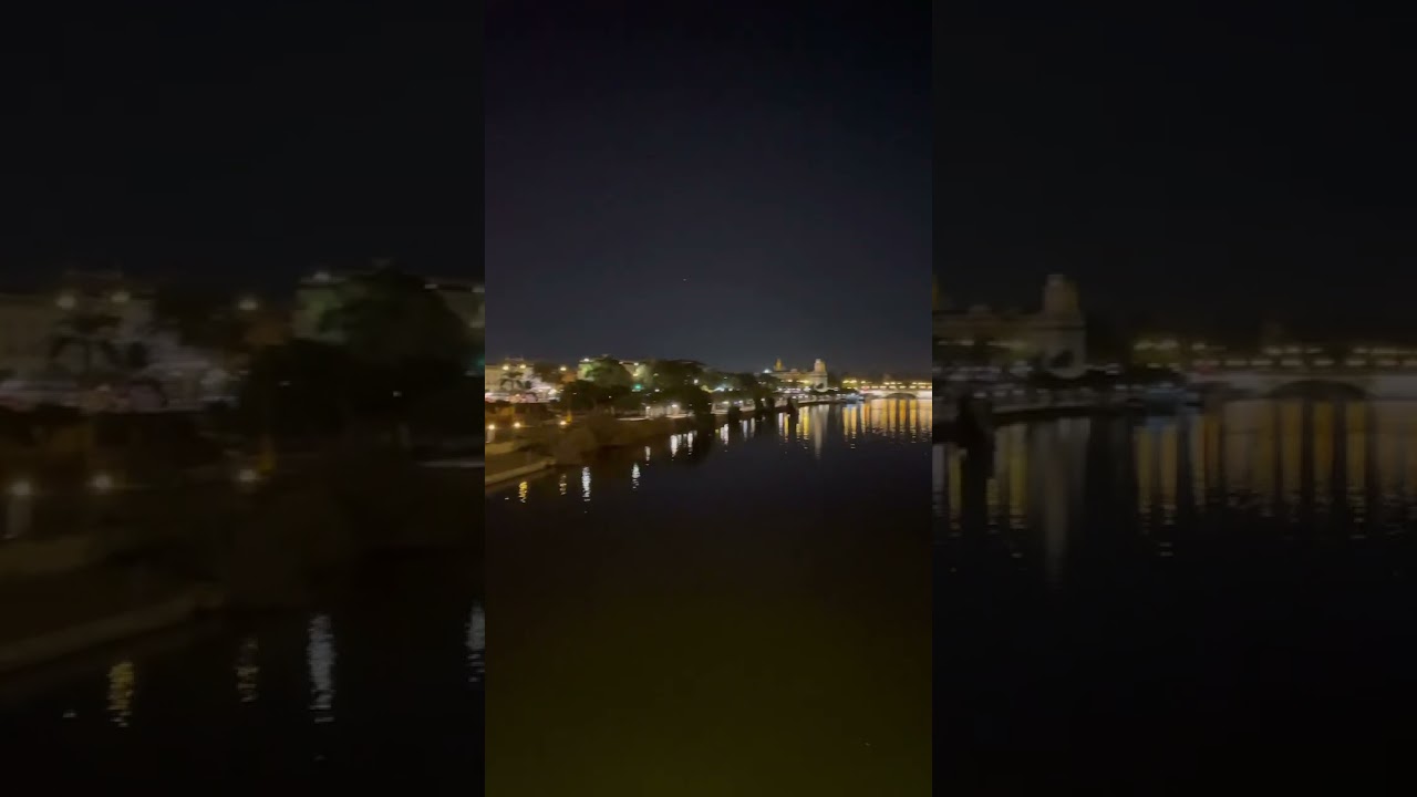 View from Triana Bridge Seville Sevilla At Night Spain 🇪🇸