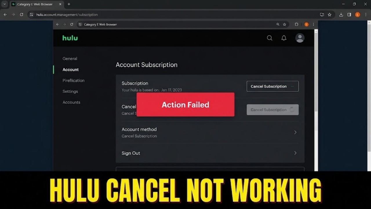 Hulu Website Not Working to Cancel Subscription or Request Refund