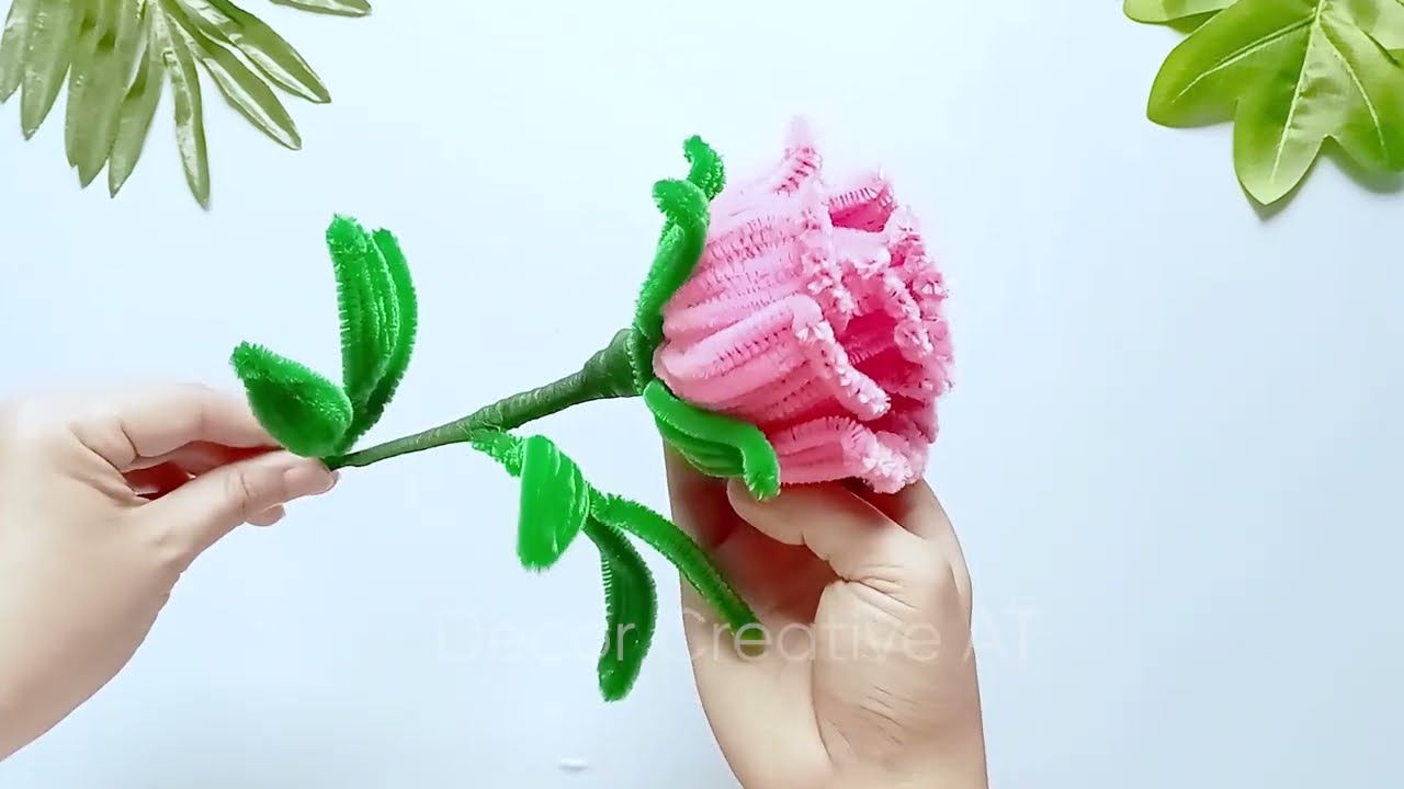 How to make rose flower  with  pipe cleaner