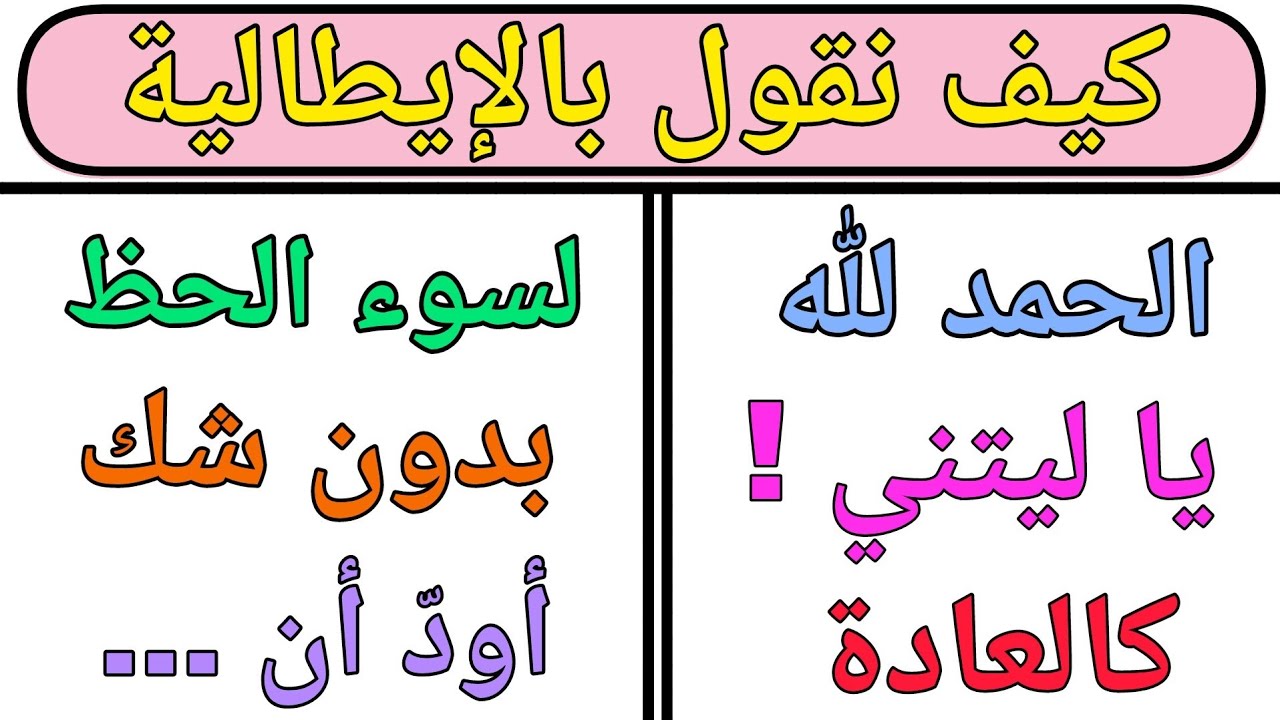 أهم العبارات التي نحتاجها في الحياة اليومية باللغة الإيطالية | تعلم اللغة الإيطالية بسهولة