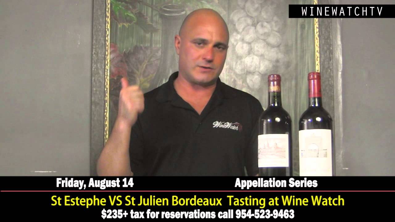 St Estephe VS St Julien Bordeaux appellation Series Tasting at Wine Watch