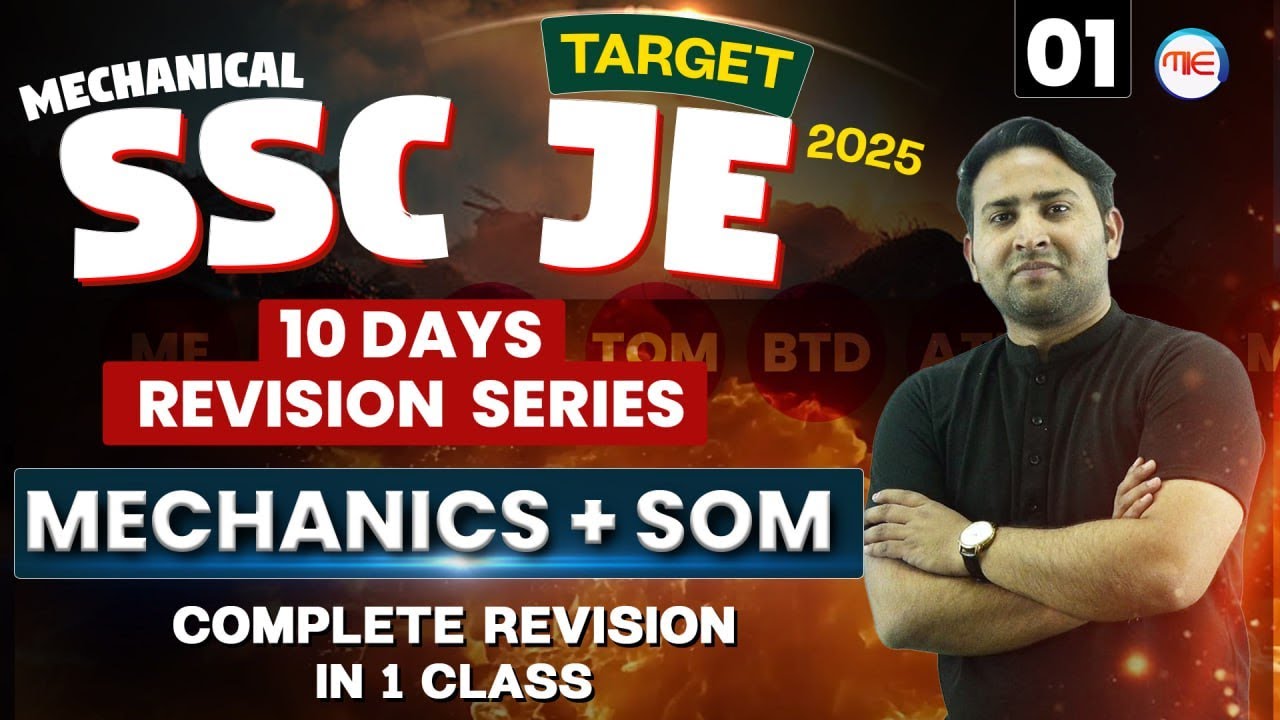 SSC JE 2025 | Mechanics + SOM Complete Revision in 1 Class | 10 Days Rapid Revision Series