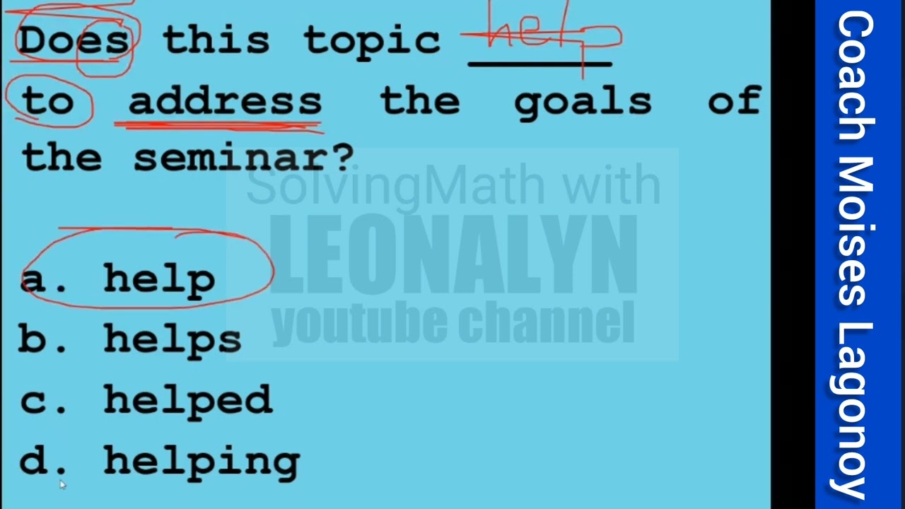VERBAL REASONING: Grammar and Correct Usage DO DOES DID with Sir Moises Lagonoy