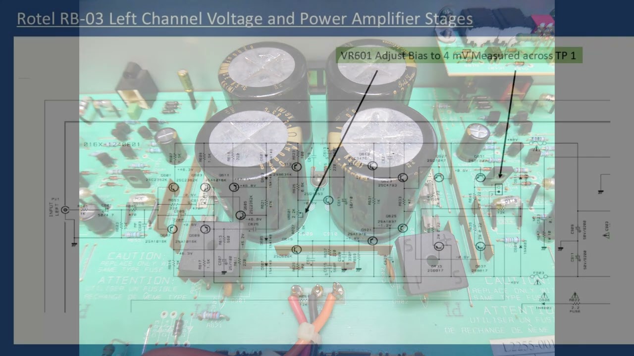 Rotel RB-03 Amplifier Repair (With Audio Tutorial)