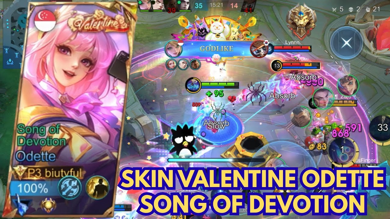 GAMEPLAY ODETTE SKIN VALENTINE SONG OF DEVOTION ‼️ DEFINISI ODETTE MENARI DENGAN BAHAGIAAA 💃💃💃