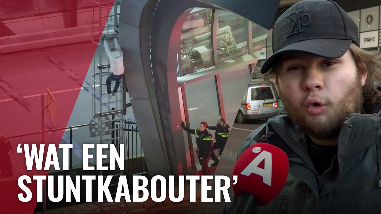 Man klimt dak metrostation op na politieachtervolging