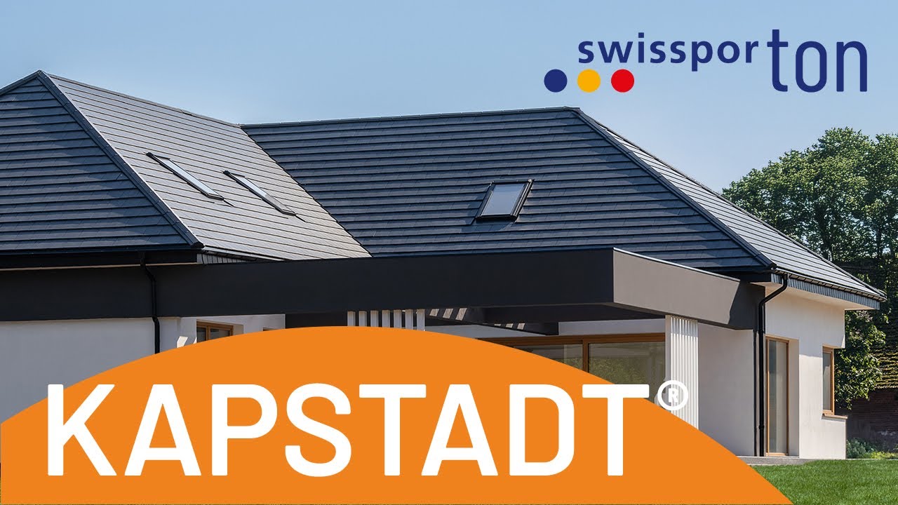 🏠 Płaska dachówka cementowa swissporTON KAPSTADT Planar czarna - realizacja