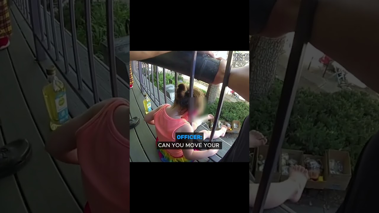 Toddler head got stuck at railing😱