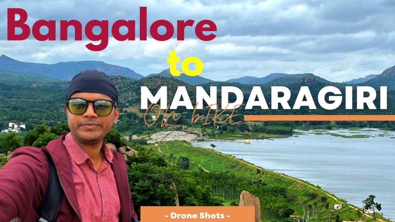 Bangalore to Mandharagiri Hills  bike ride | Drone view of Mandharagiri Hills