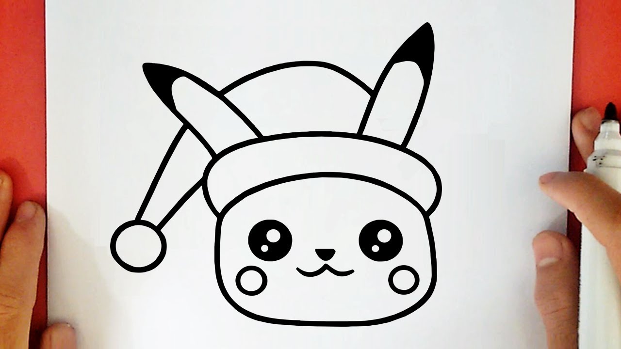 COME DISEGNARE PIKACHU KAWAII DI NATALE