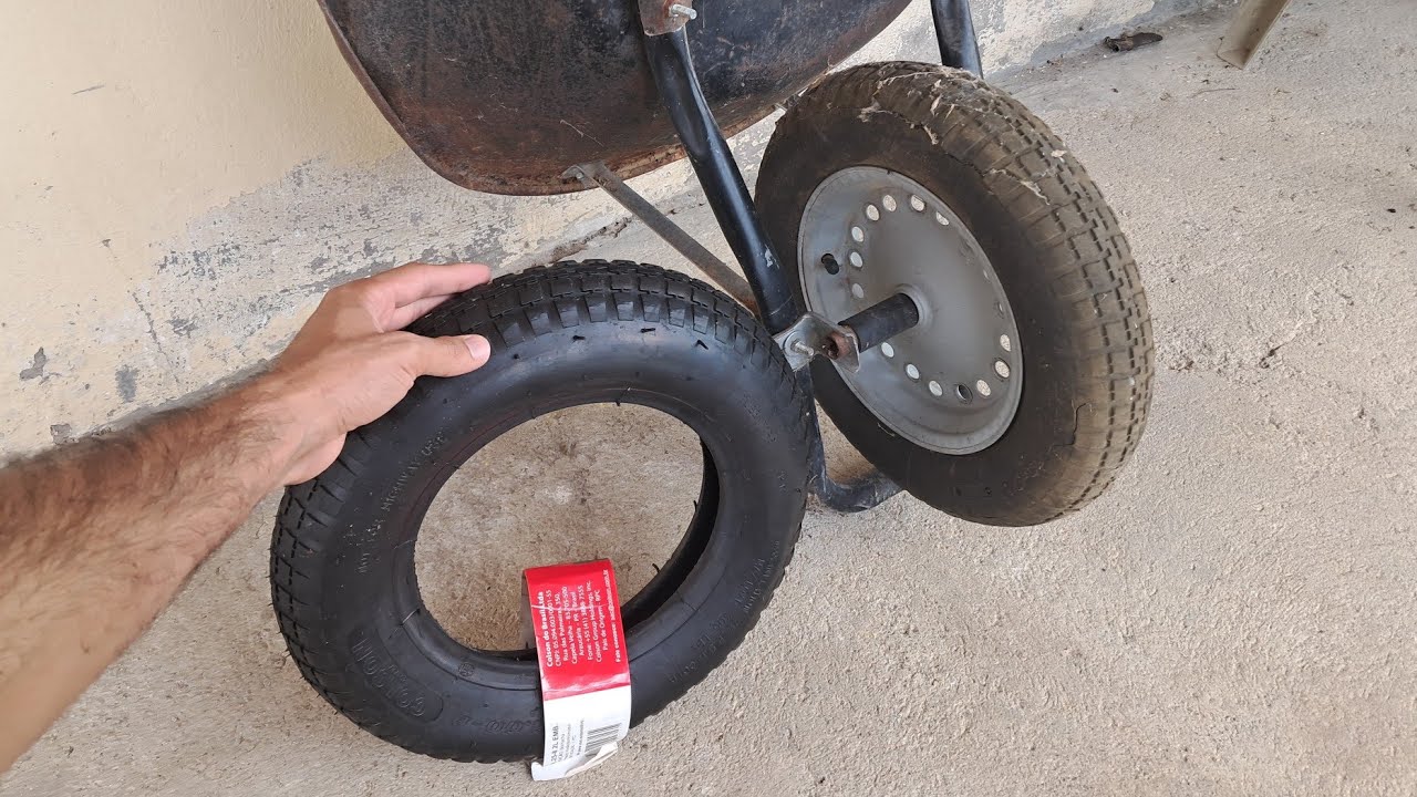Job 1 - passo a passo de como trocar o pneu do carrinho de mão