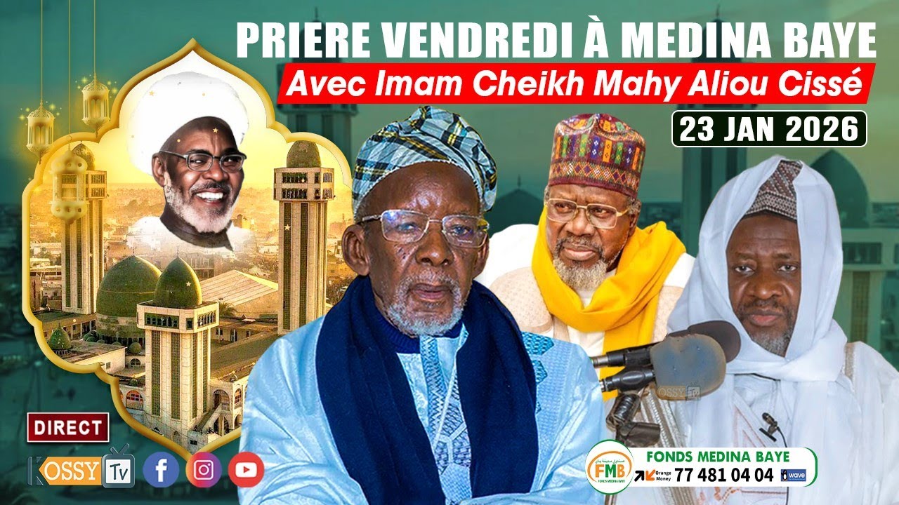 [🔴DIRECT ] Prière Vendredi à Médina Baye avec Imam Cheikh Mahy Aliou Cissé Ce 23 Janvier 2026