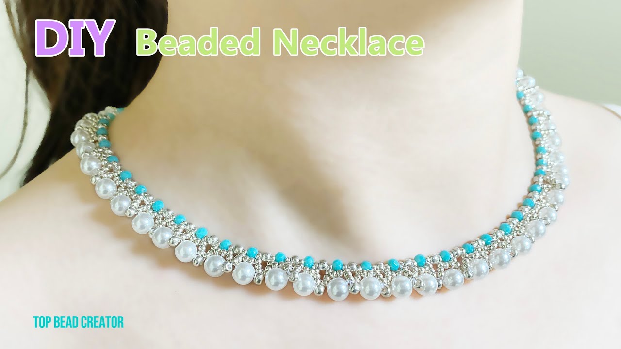 Pearl and rondelle necklace, How to make braded necklace