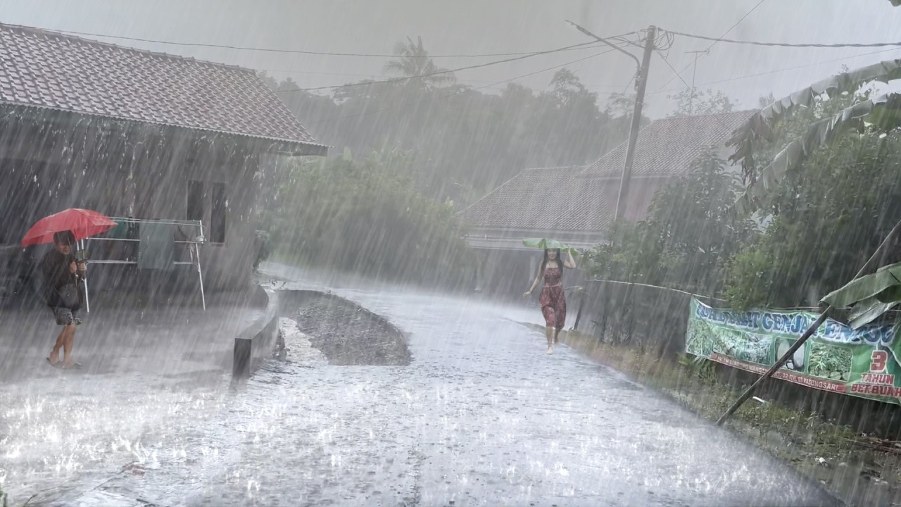 Walk in Heavy Rain Sounds for Sleeping, Rain and Thunder Sounds | A Relaxing sleep