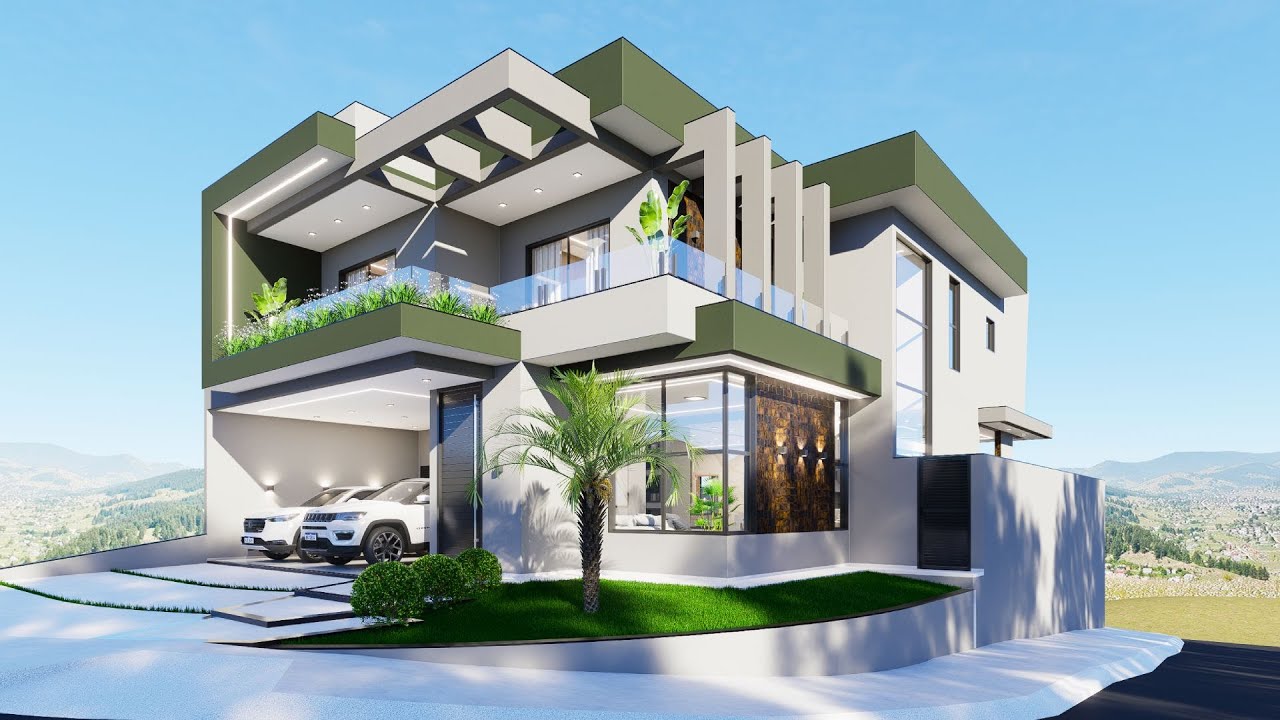 SOBRADO MODERNO EM DECLIVE || 4 QUARTOS || PISCINA BORDA INFINITA || cond. Terras Altas - Caçapava