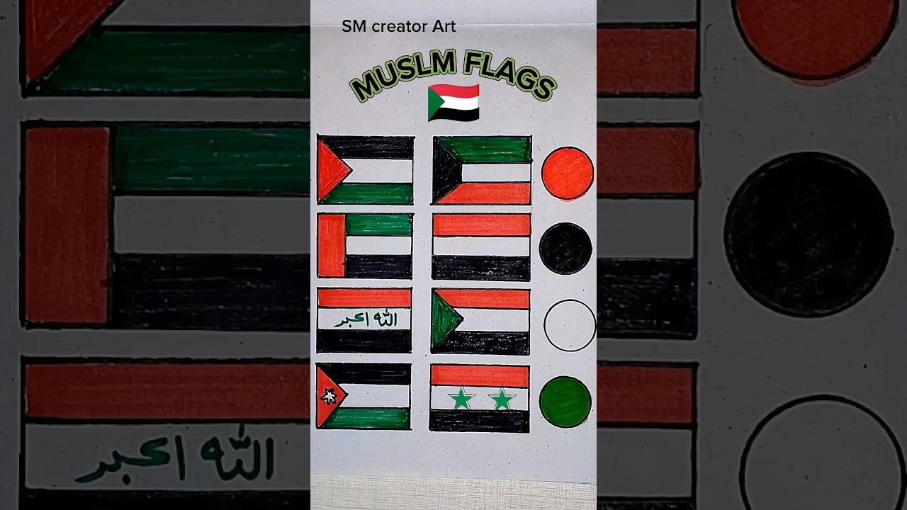 All Muslim Flag in Red Black White and Green &hearts;️ 🖤 🤍 💚 #shorts #palestine