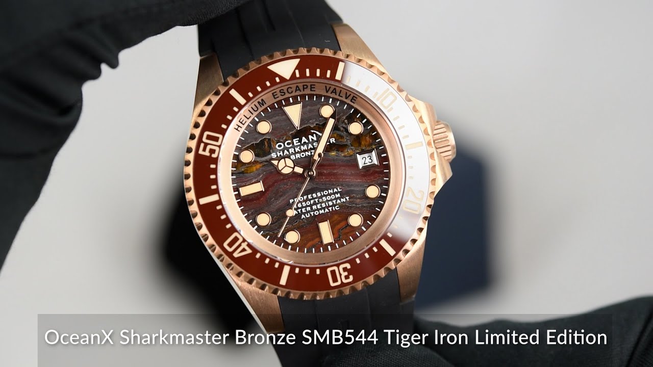 OceanX Sharkmaster Bronze SMB544 Tiger Iron Limited Edition