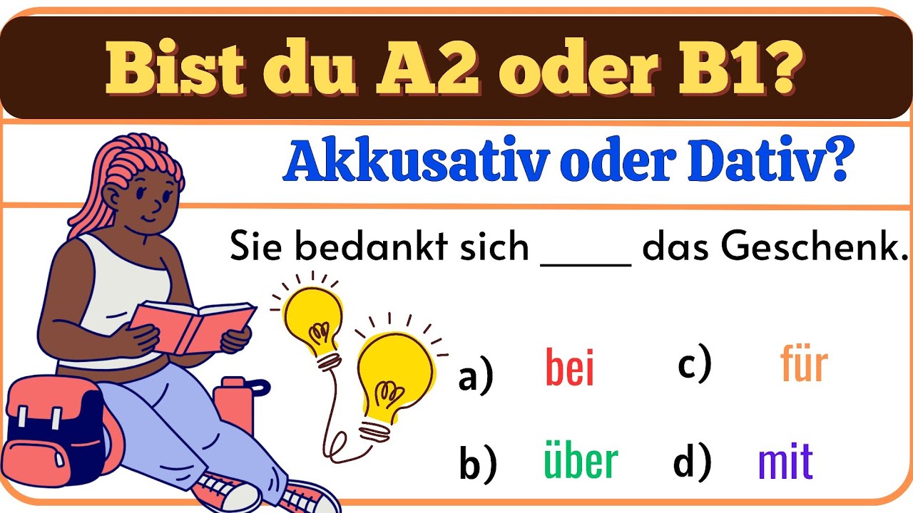 🇩🇪 A2–B1 Deutsch Quiz: Kennst du alle Präpositionen mit Akkusativ und Dativ? 📝