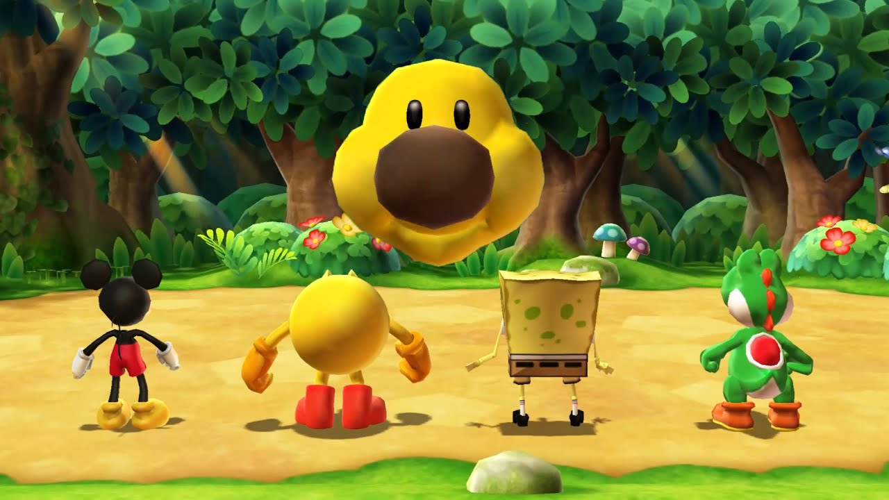 Mario Party 9 All Mini Game - Mickey vs Spongebob vs Pac-Man vs Yoshi (Very Hard)
