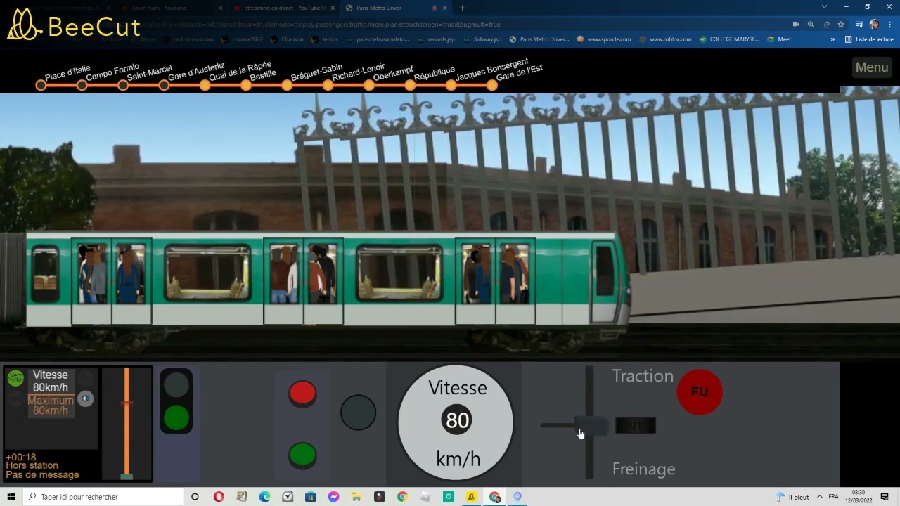 Paris Metro Driver ligne 5 Place d'Italie - Gare De l'Est