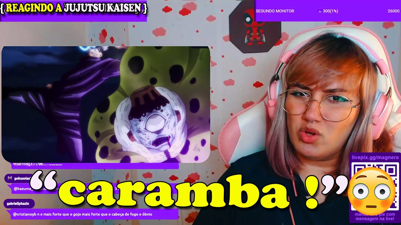 MAGNERA REAGINDO A GOJO VS JOGO /react a jujutsu kaisen(parte 13)