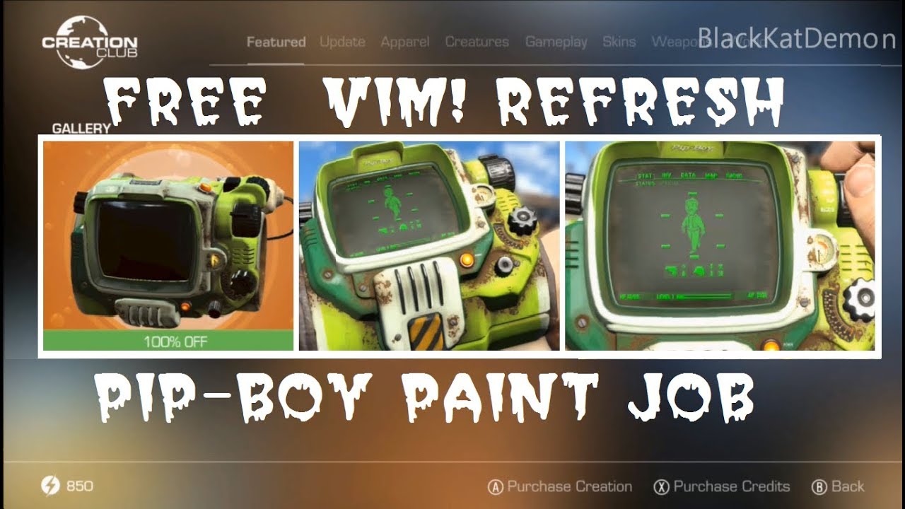 Free Vim! Refresh Pip-Boy Paint Job (Limited Time)