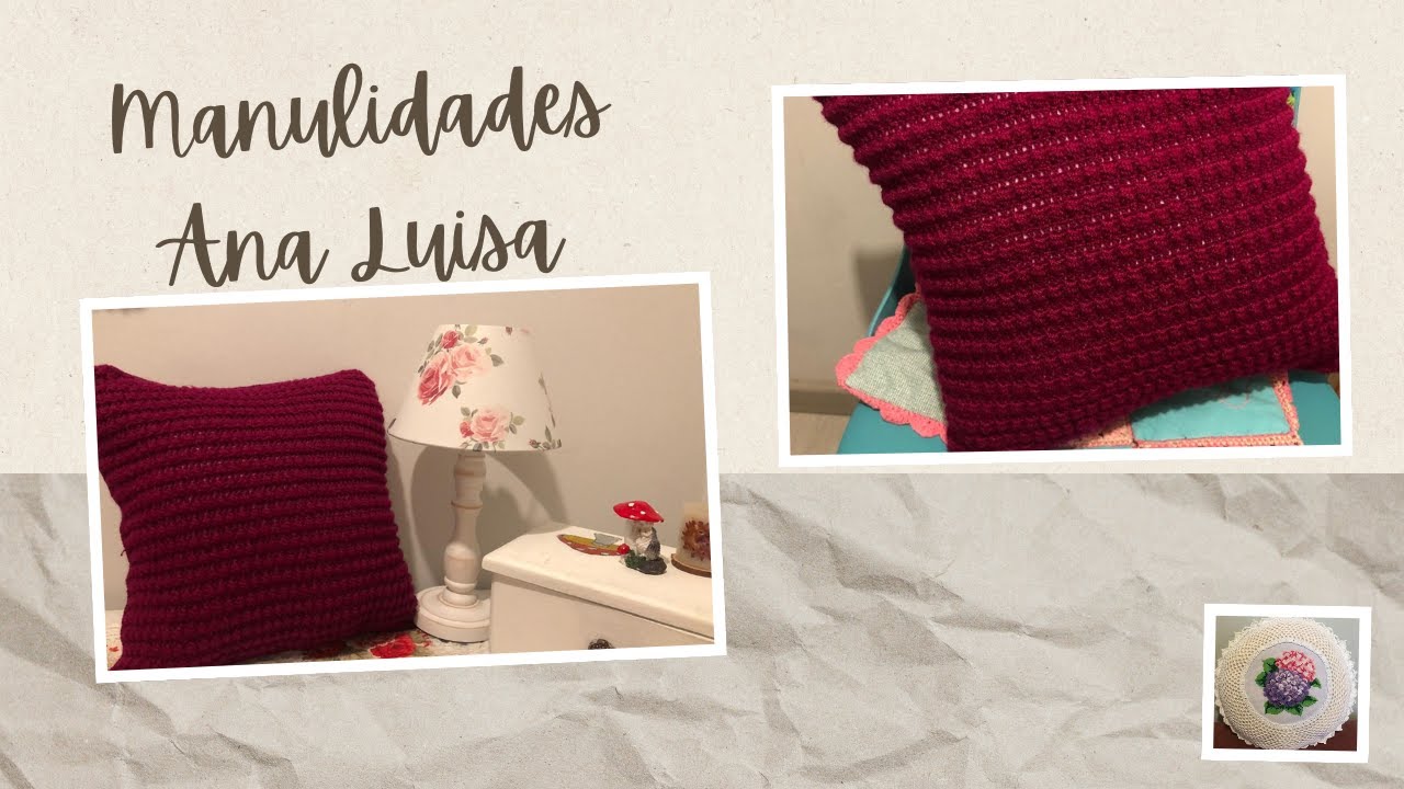 Cojin con punto acolchado a crochet  - Cushion with crochet quilted stitch