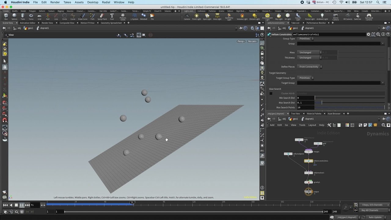 Emitting Sticky Vellum Balls in Houdini