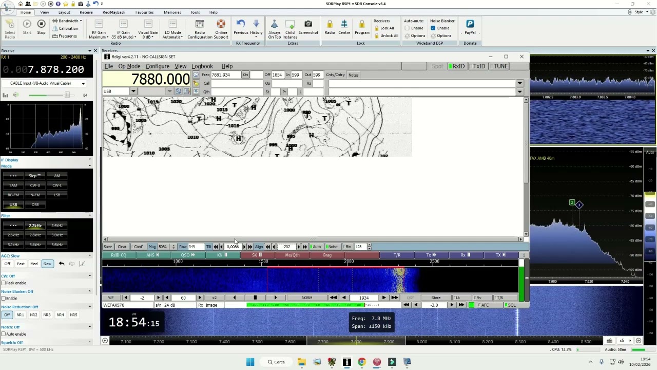 Weatherfax DDH3 Amburgo 7.880KHz, Msi2500 SDR