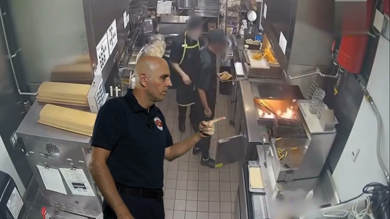 NICHT NACHMACHEN !! Fettbrand mit Wasser löschen