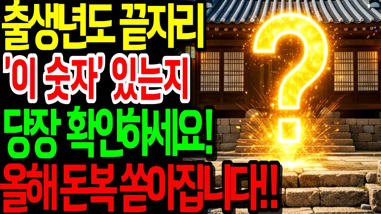 2026년 병오년, 주민번호 끝자리가 ‘이 숫자’라면 드디어 큰 돈복이 터집니다! 반드시 확인하세요! 재물운 | 금전운 | 풍수비법 | 신년운세