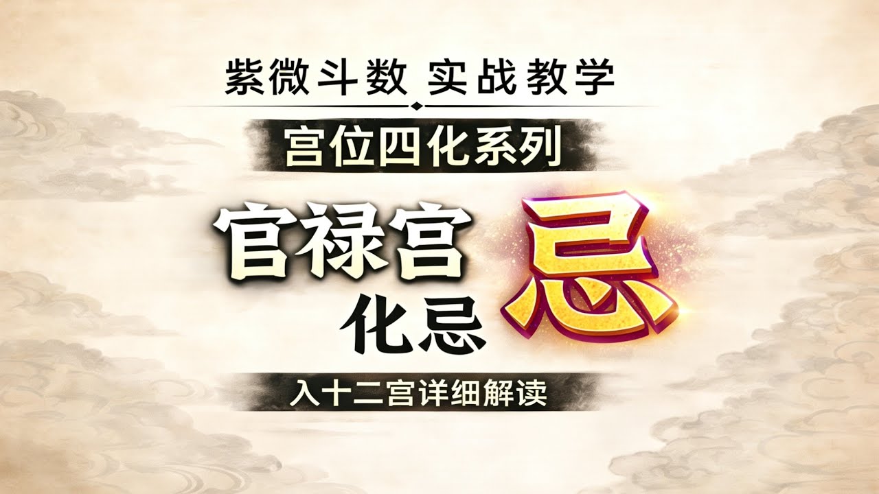 【官禄宫化忌入十二宫】紫微飞星基础技法新手入门必看 宫位四化