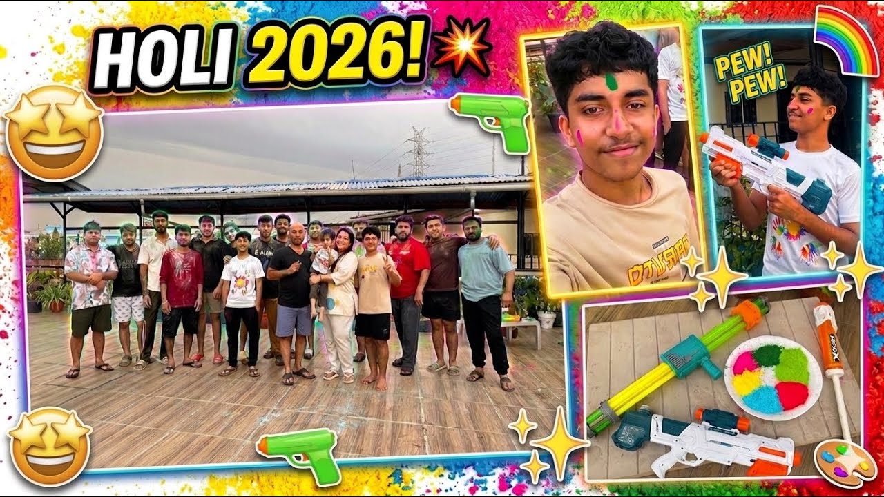 “HOLI 2026 Was CRAZY! 🤩🔫Best Holi Celebration With Family”