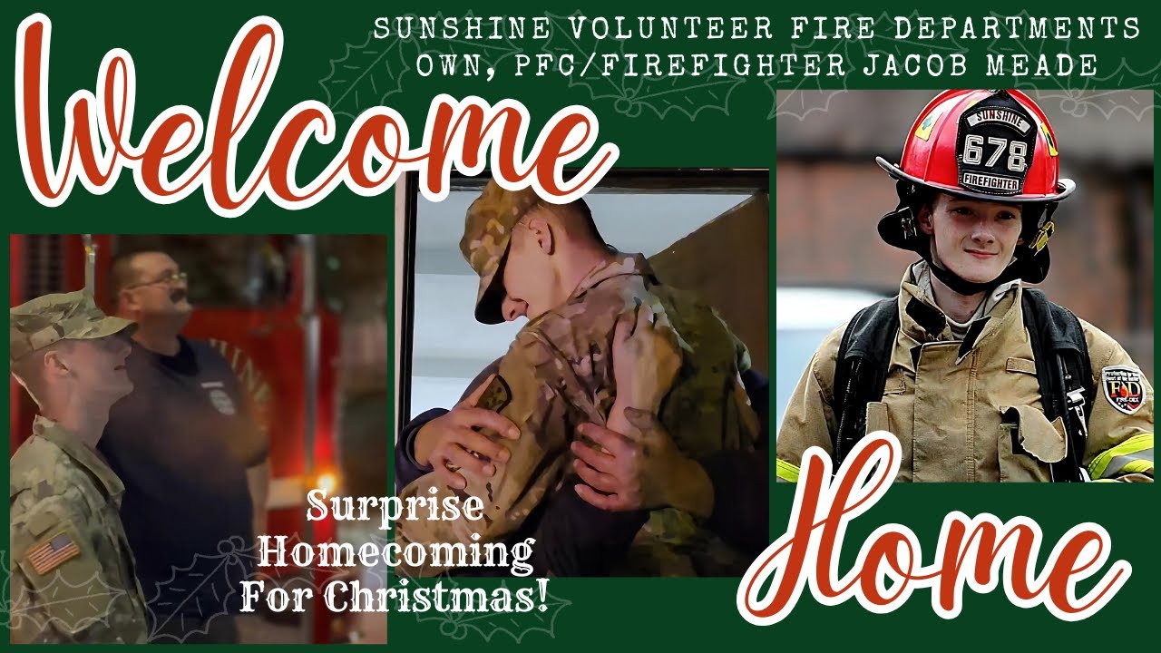 Private First Class/Firefighter Homecoming Surprise for His Family!