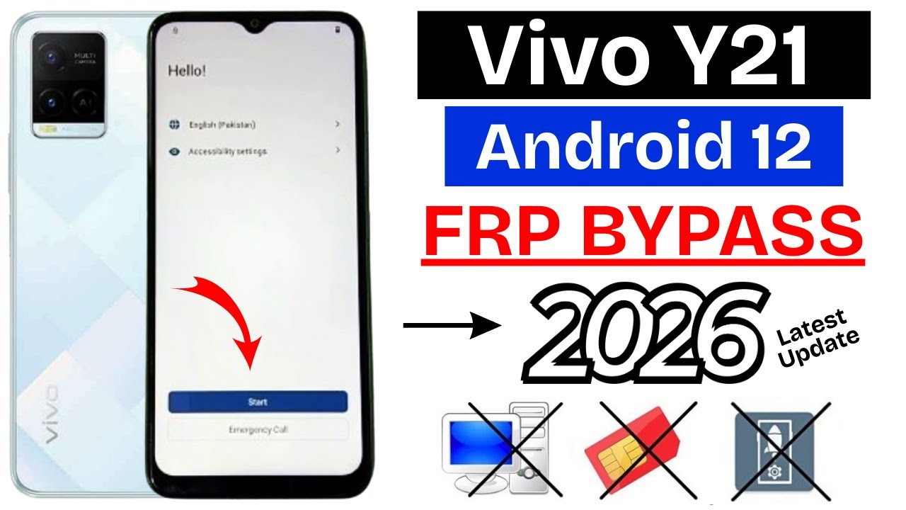 Vivo Y21 (V2111) FRP Bypass Android 12 Without PC | Latest Update 2026 — TalkBack Not Working