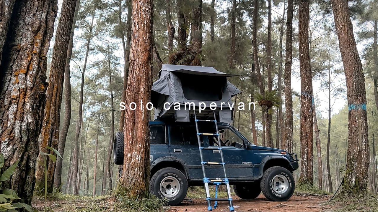 SOLO CAMPERVAN | SOLO CAMPING | ASMR | HUTAN PINUS | EGG | VITARA ESCUDO SIDEKICK