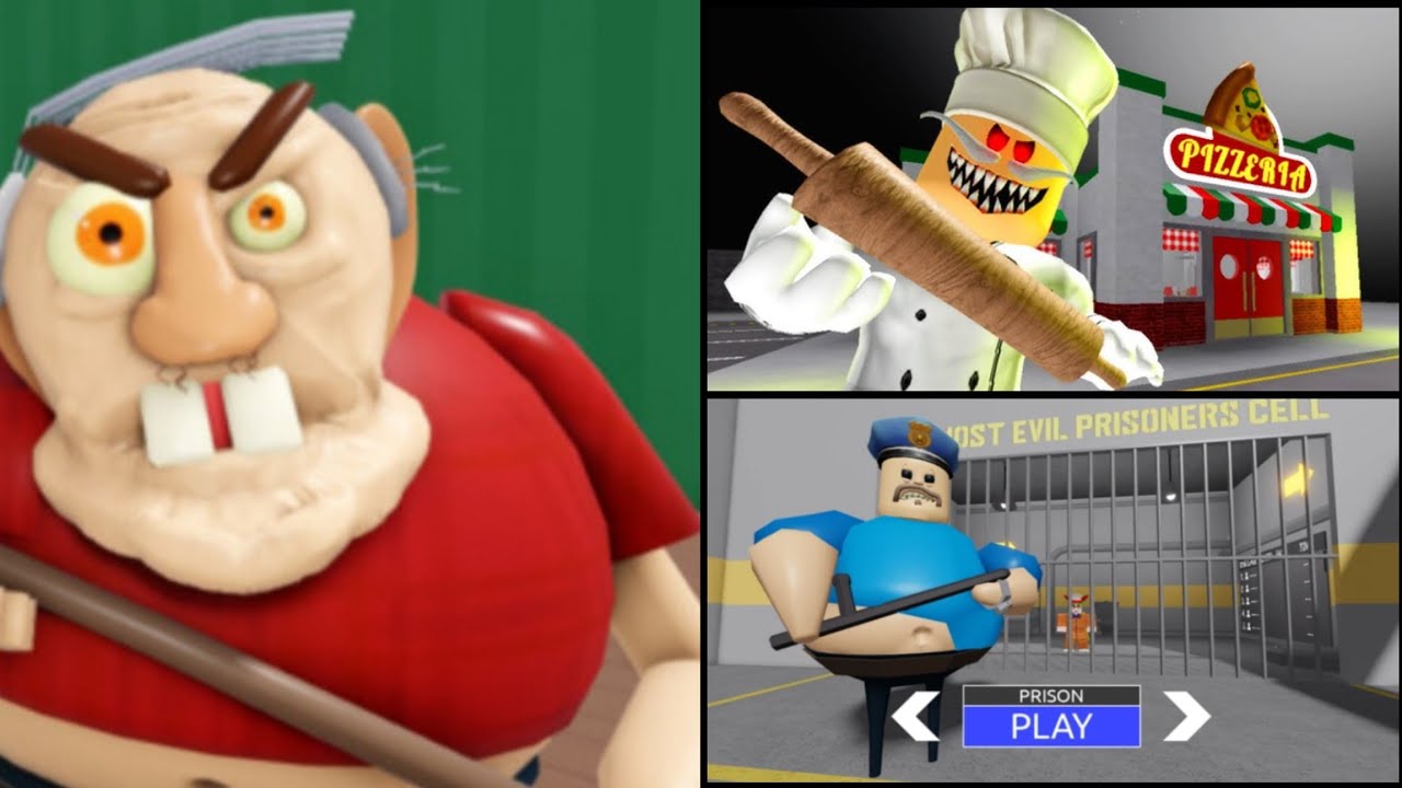 ESCAPE EVIL GRANDPA! 😱 BARRY'S PRISON RUN & PAPA PIZZA ESCAPE (Roblox Obby Gameplay)
