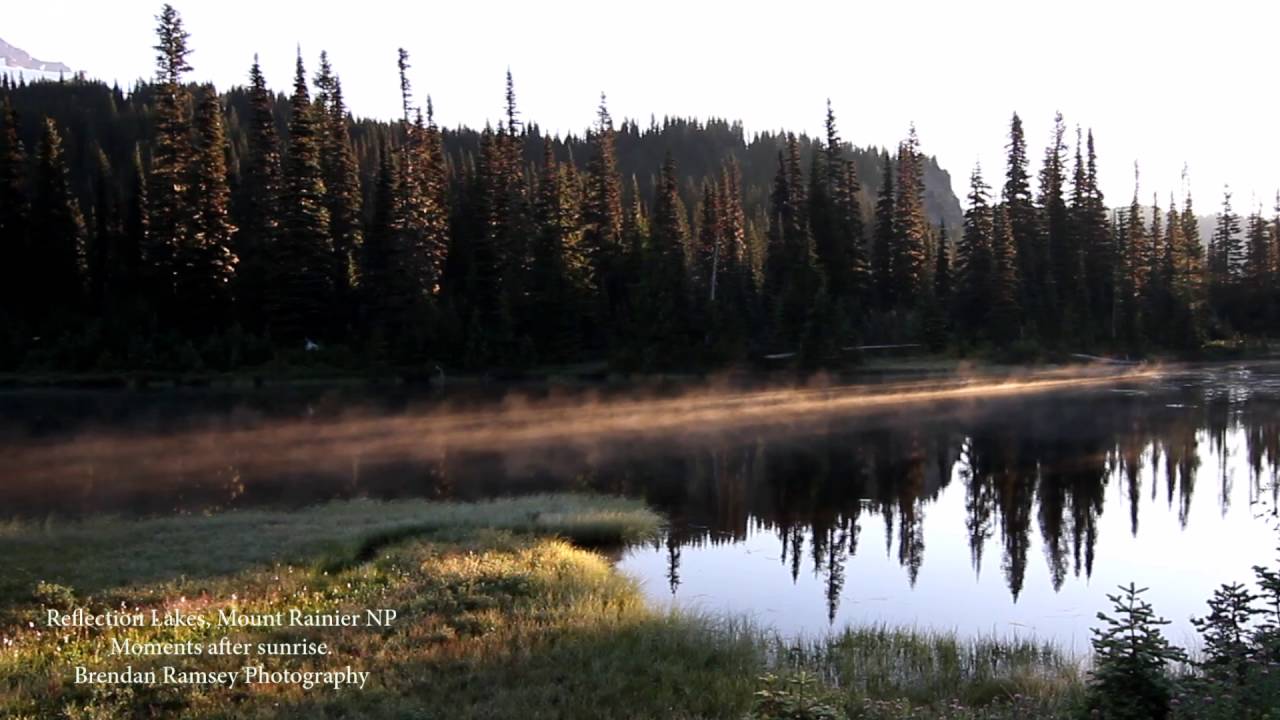 Sunrise at Reflection Lakes, Mount Rainier NP (Best enjoyed in HD)
