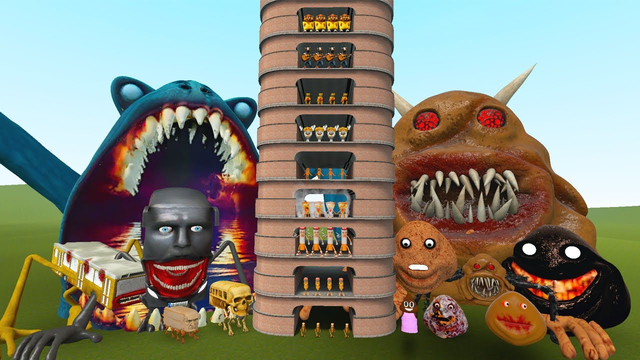 TALLGRASS LITTLE TO BIG ALL RENG RENG BUS VS ALL POU KILLER FAMILY ФАЗА 1 - 10 в Garry's Mod!