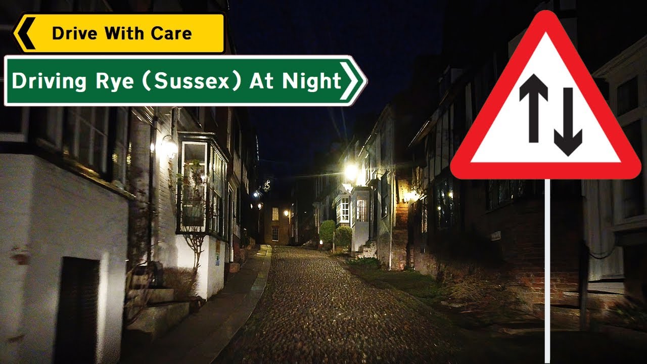 Driving Rye East Sussex at Night