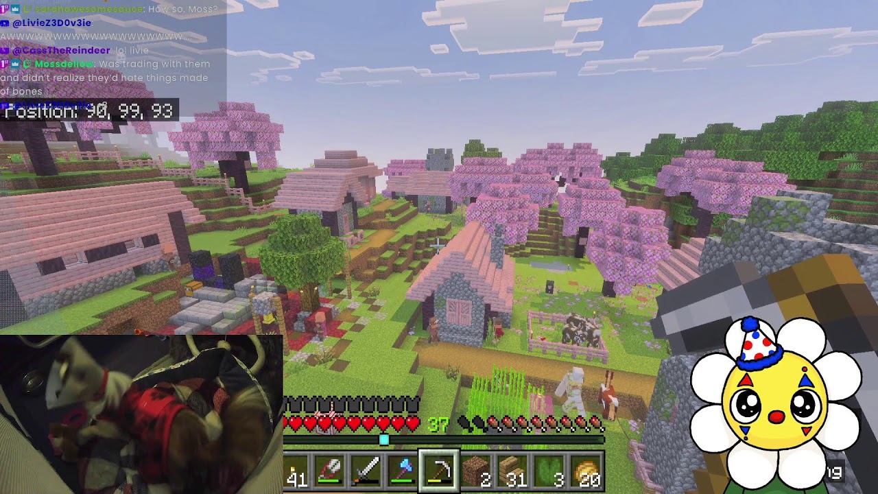 lil guy tries to build a sakura village in minecraft