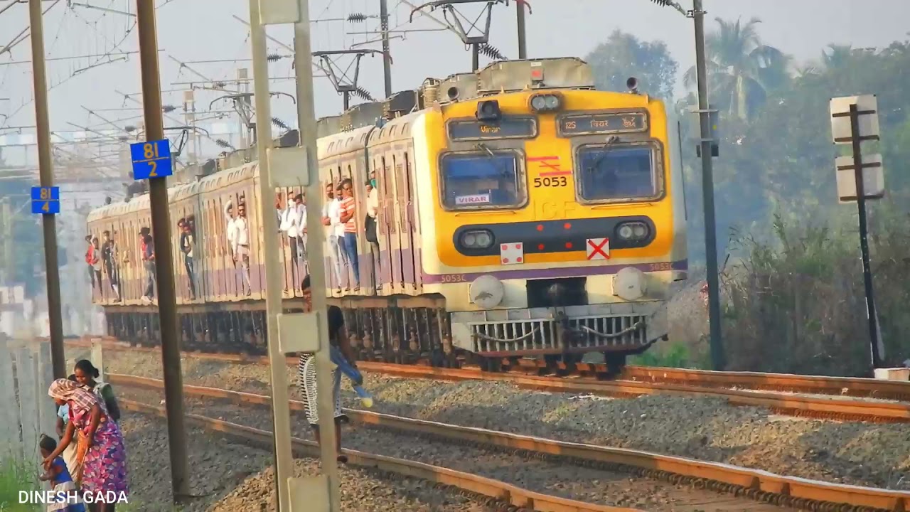 Local Train Superbly Accelerating from Kelve road , Mumbai Local Train Indian Railways