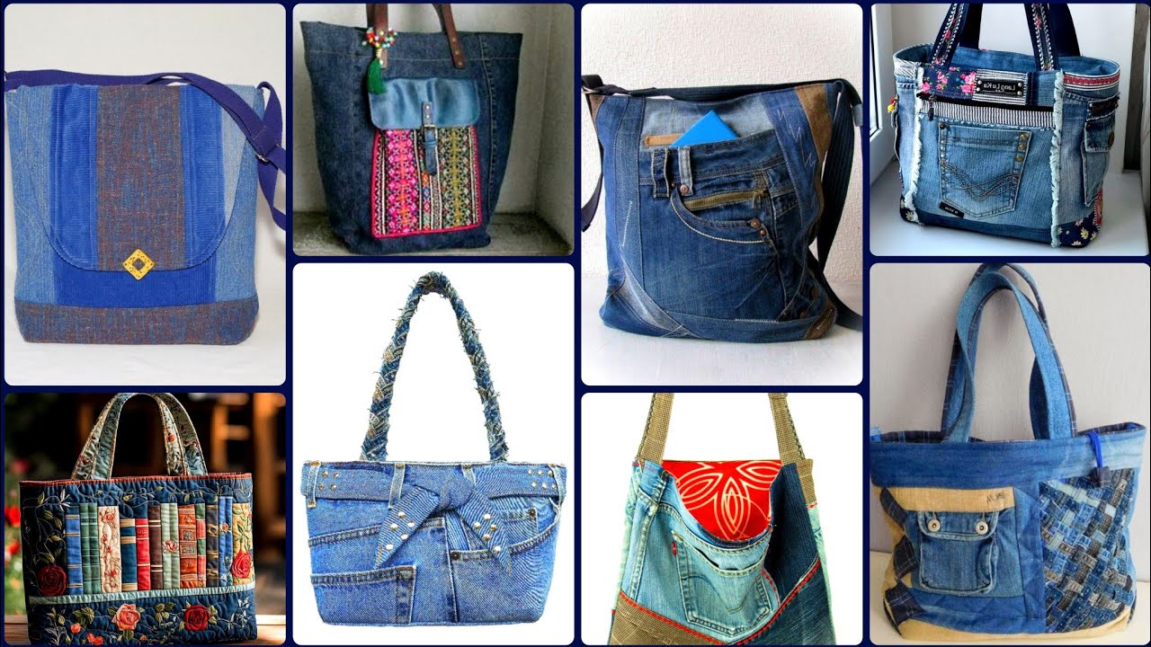 Most Beautiful Denim 70 +Designs Old Pants Recycled Tote bag ideas 2026