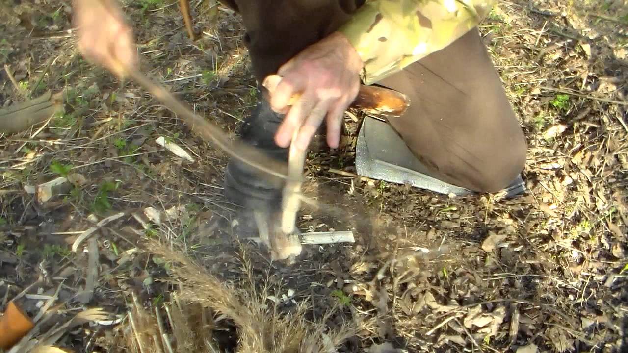 Willow on willow bow drill - íjas tűzfúró gyakorlás