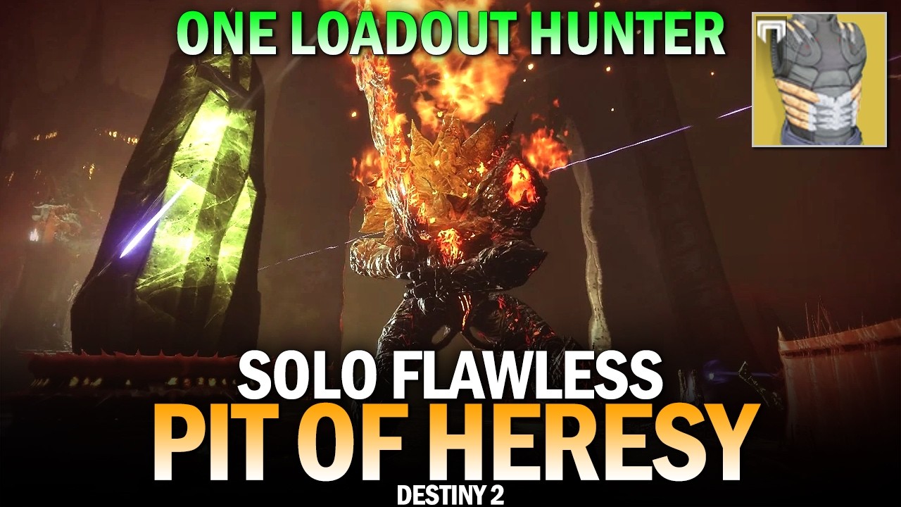 Solo Flawless Pit of Heresy (One Loadout Hunter, Raiden Flux) [Destiny 2]