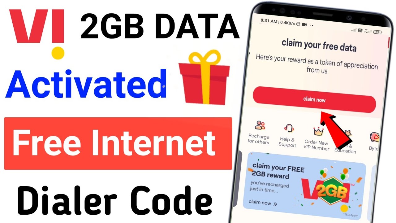 vi free 2gb data code 2023| 2gb claim data kaise kare | vi 2gb data delight claim || idea free data