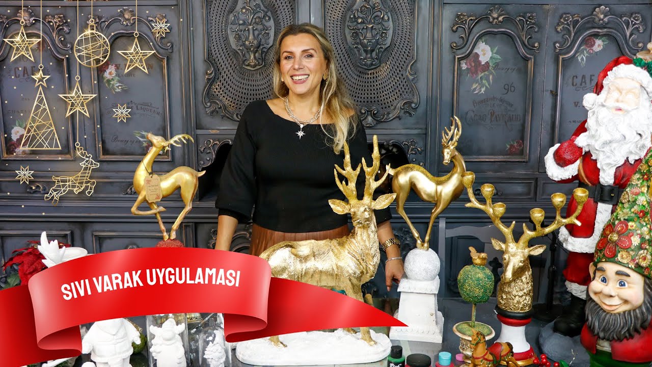Toz Pigment ile Sıvı Varak Uygulaması: Yılbaşı Dekorasyonu | Esra Toker