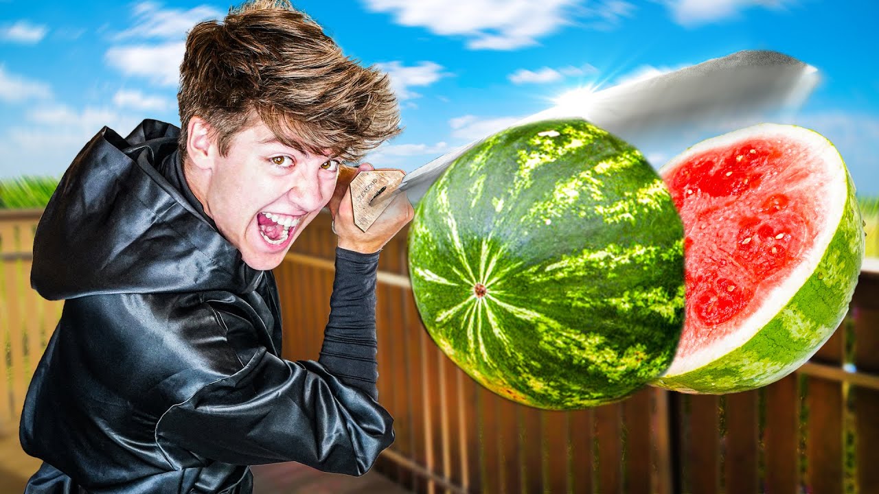 We Tried Fruit Ninja In Real Life! - Challenge