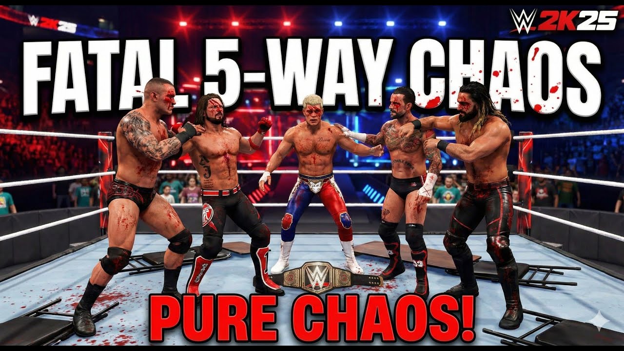 PURE CHAOS 💥 | Fatal 5-Way for the WWE Championship | WWE 2K25