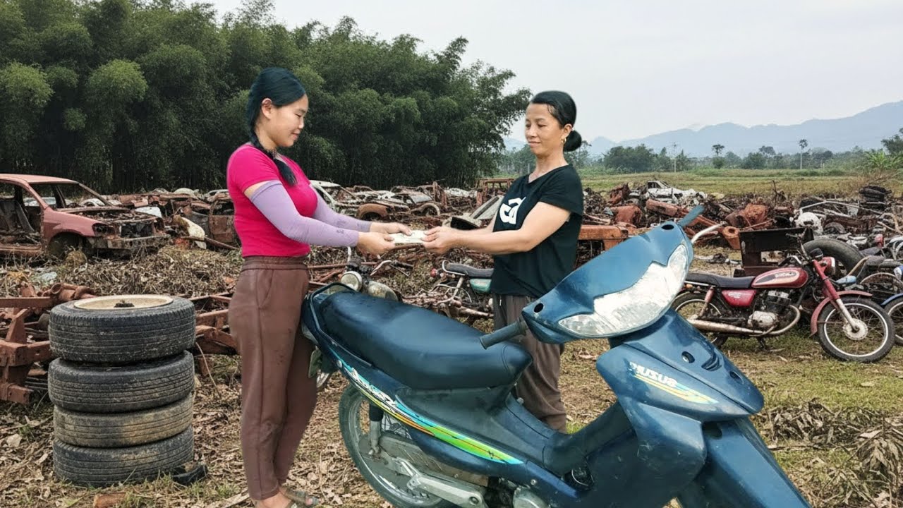 No One Expected This! Genius Girl Restores a Suzuki Motorbike to Help an Older Sister in the Village